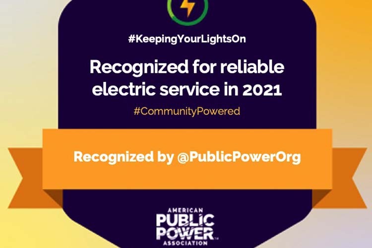 Third Taxing District Electric Dept. has received national recognition for achieving exceptional electric reliability in 2021